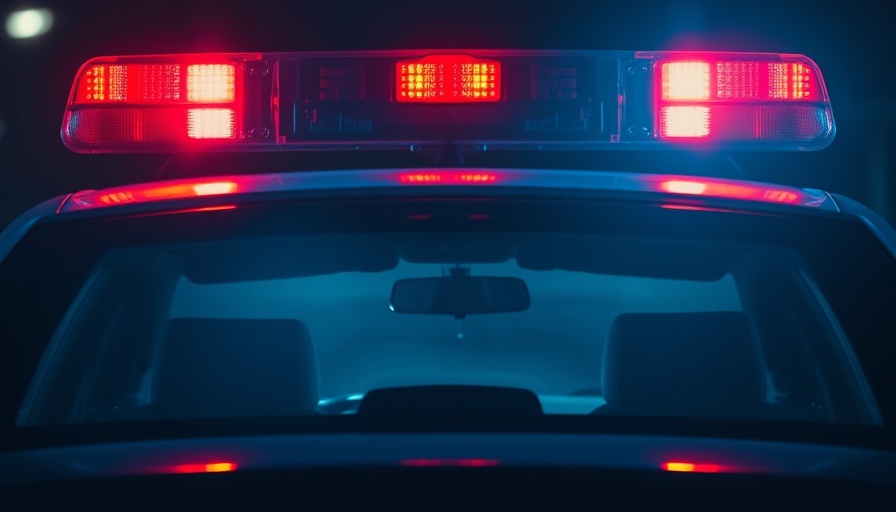 Dramatic view of a police car in Byram Township.