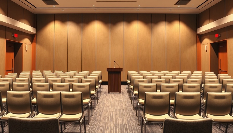 Empty meeting room for public hearing cancellation Sussex County.