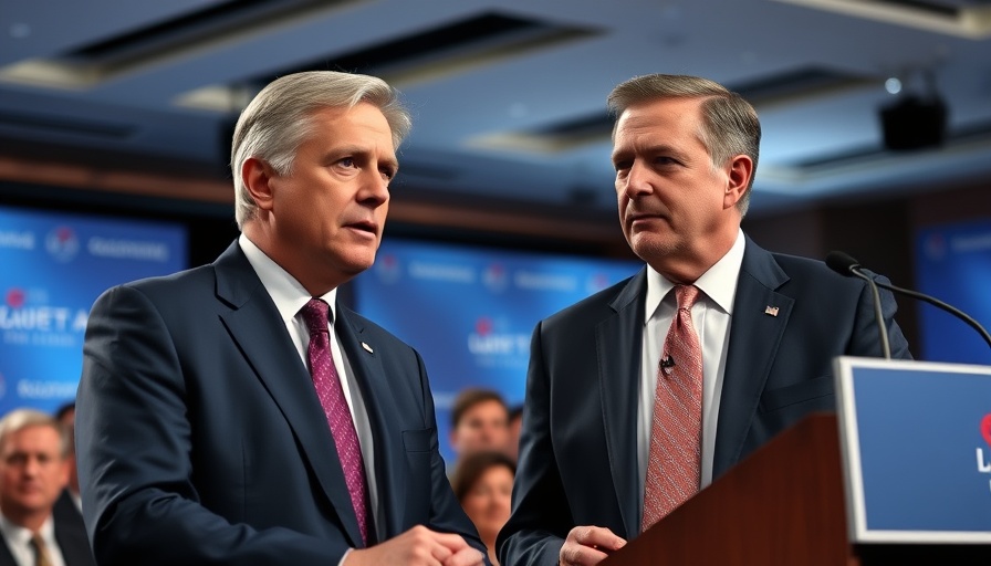 New Jersey gubernatorial debate with candidates discussing business issues.