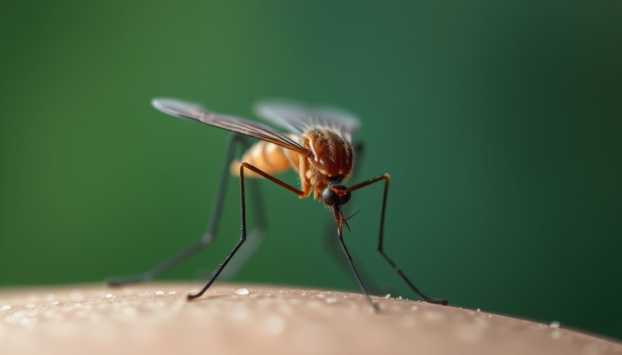 Close-up of a mosquito in Warren County mosquito spraying context.