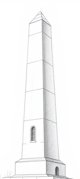 Pencil drawing of New Jersey's High Point monument in high detail.
