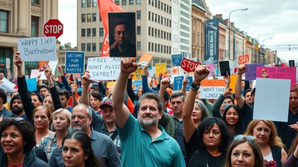Home Depot Black Lives Matter case protest with large diverse crowd.