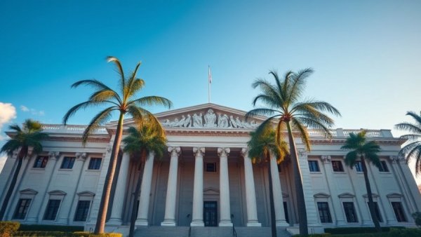 Government building with columns, symbolizing compliance challenges for multi-state employers.