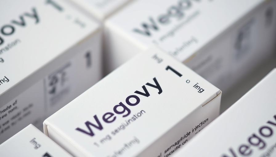 Close-up of Wegovy medication boxes displaying dosage details.