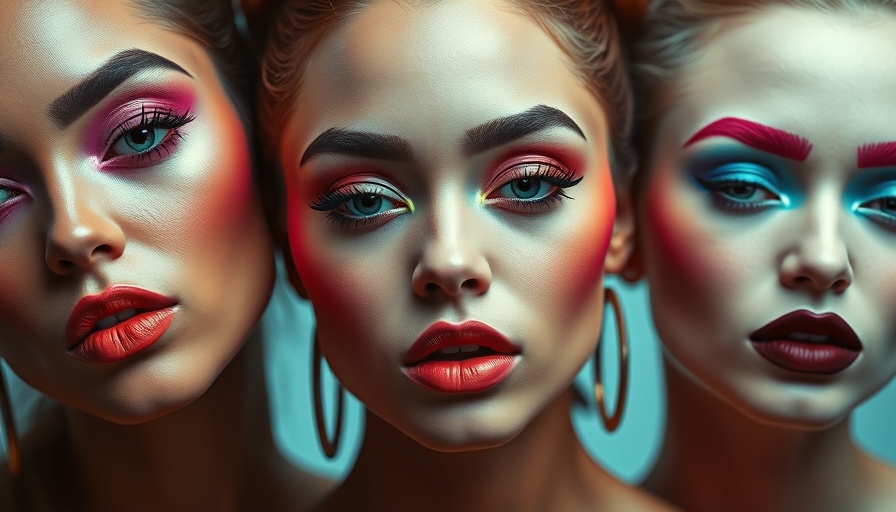 Women with bold 80s makeup trends and striking eyeshadow.