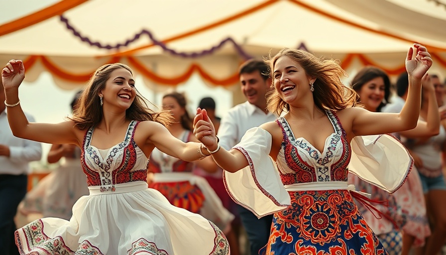 Festive Greek dancers celebrate at Phoenix Greek Festival.