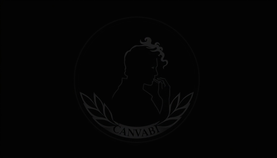 Emblem of cannabis law with silhouetted figure smoking.