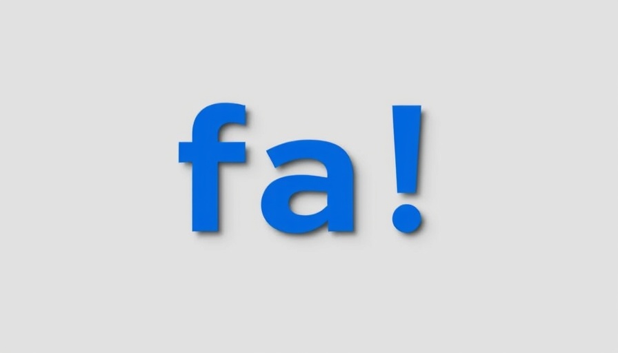 Abstract blue 'fa!' text on grey background