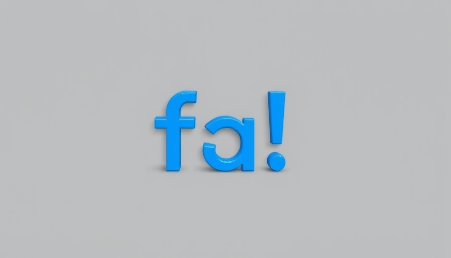 Minimalistic 'fa!' in blue on gray background.