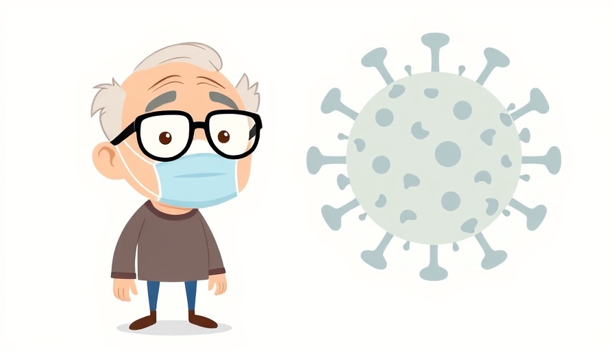 COVID Vaccine Updates for Older Adults: Cartoon of masked older man.