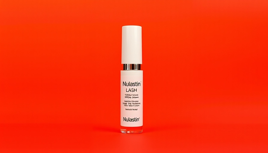 Nulastin LASH Follicle Fortifying Serum on red background.