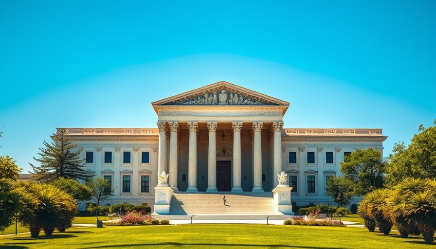 Supreme Court building with clear skies, representing authority.