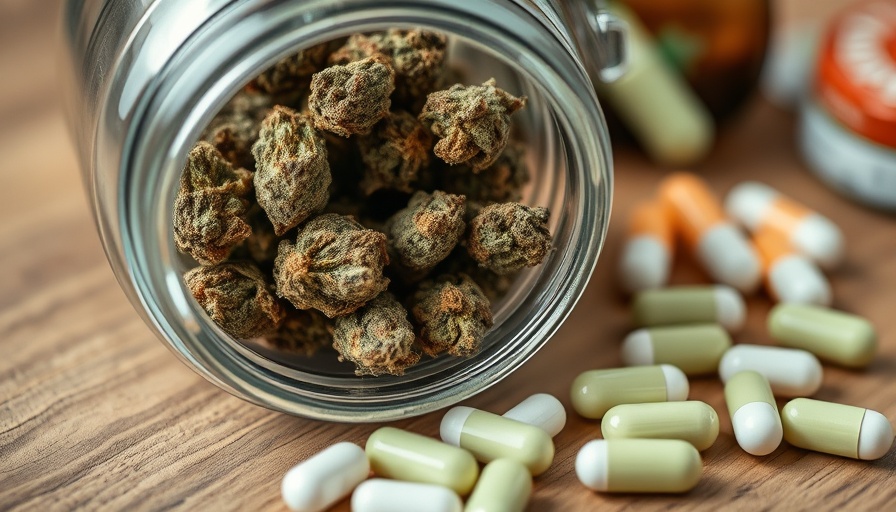 Cannabis and pills representing Adult-Use Marijuana Legalization and Opioid Overdose Deaths.