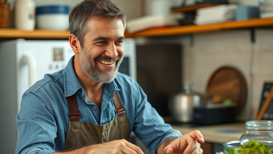 Man discussing bubble hash and hash-making evolution in a kitchen.