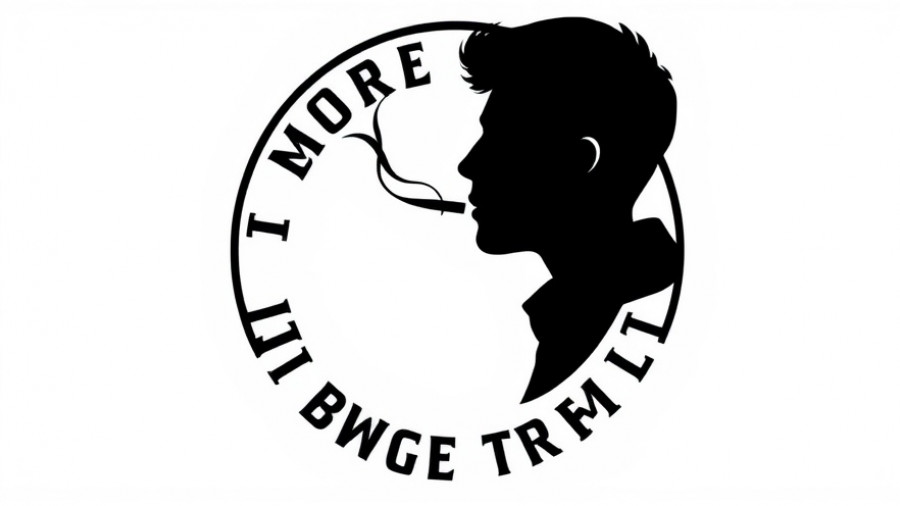 Silhouette logo with a smoking figure, cannabis law report theme.