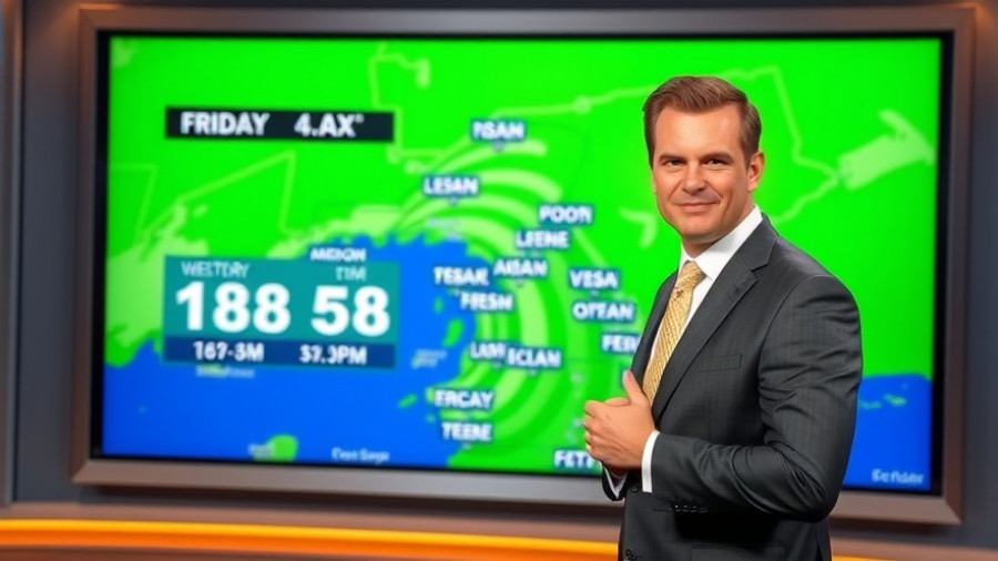 Weather anchor presents forecast for local news in Greenville SC.