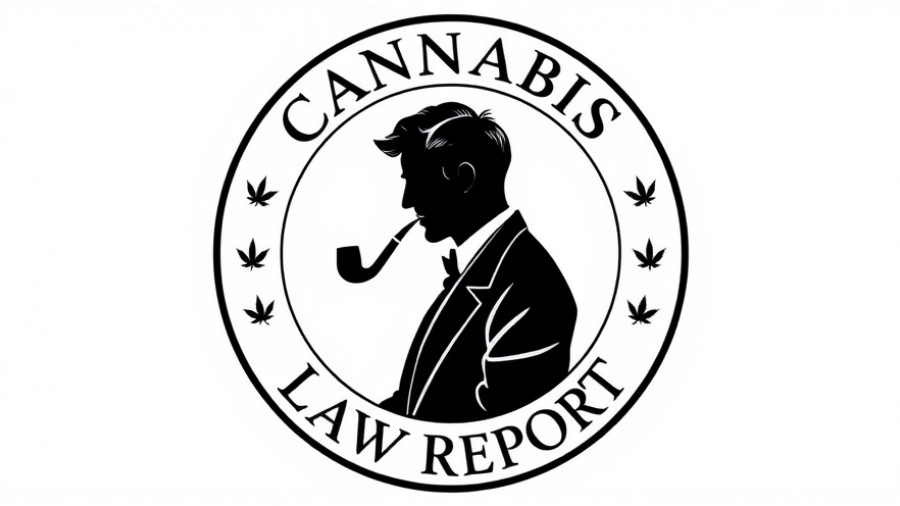 Cannabis Law Report emblem with silhouette smoking.
