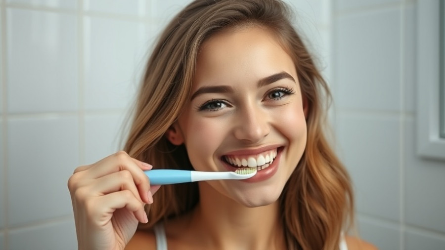 Smiling woman brushing teeth for Phoenix lifestyle dental tips