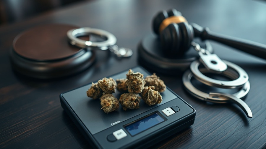 Marijuana and law symbols highlight the need to end arrests.