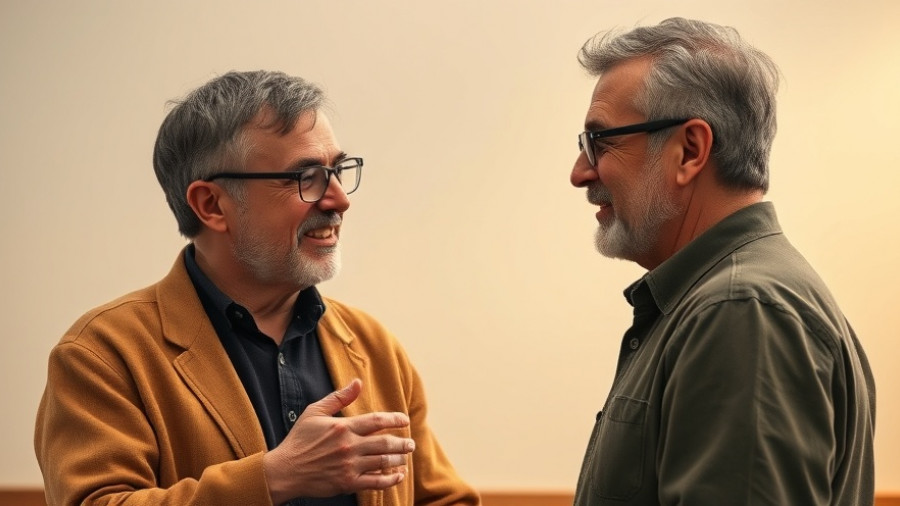Middle-aged man in glasses discussing technology in cannabis cultivation.