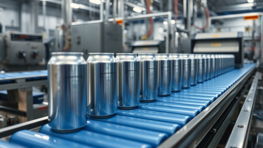 Conveyor belt with beverage cans in modern factory highlights THC products regulation in Ohio.