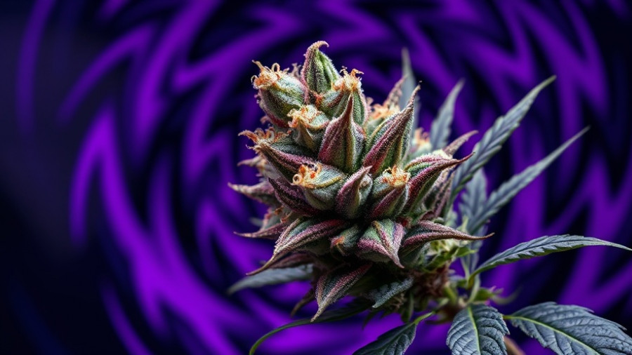 Vibrant cannabis bud with spiral background showcasing evolution of cannabis seeds