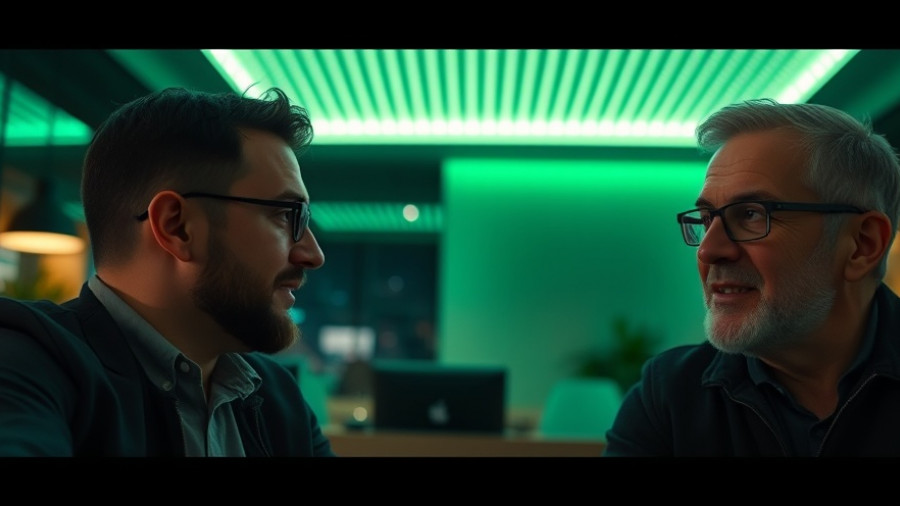 Two men discussing on a video call, one in a studio, highlighting hand-trimming cannabis quality.