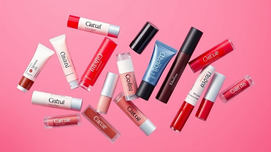 Collection of best lip balms for dry lips on pink background.