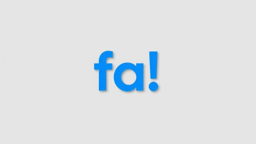 Blue 'fa!' text logo on grey background, minimalistic design