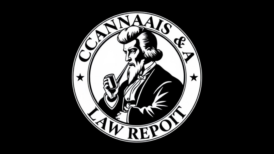 Emblem of cannabis law with judge silhouette smoking, related to Australia cannabis regulation reform.