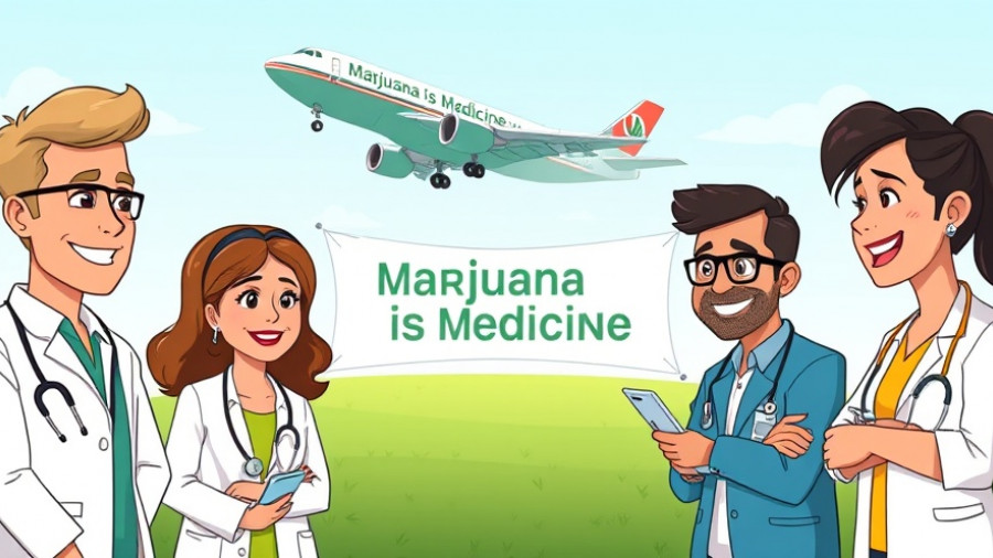 Will U.S. health insurance cover medical cannabis? Cartoon illustration.