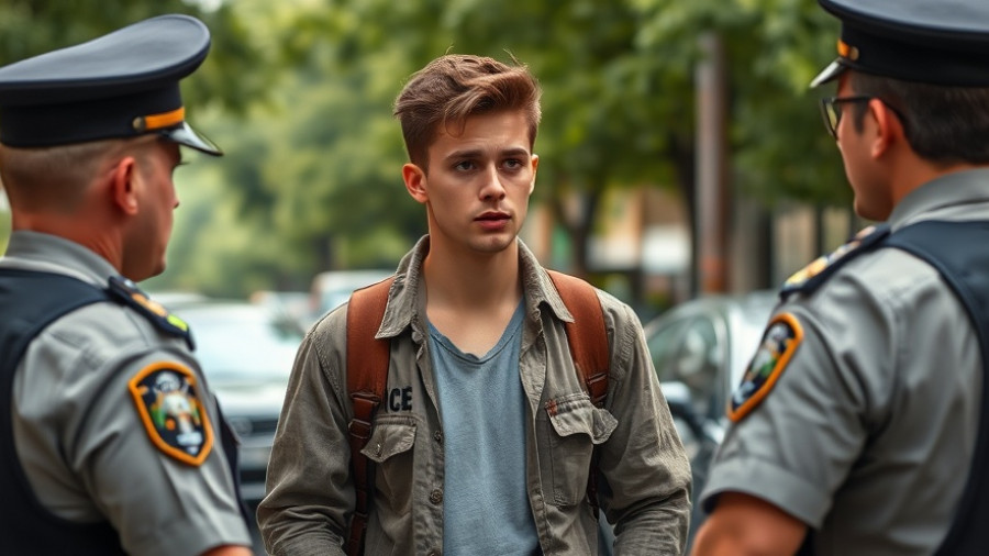 Post-accident stress recovery scene with police and involved individuals.