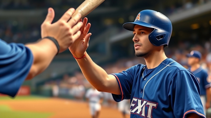 Baseball player in blue uniform receiving a high-five, Max Scherzer World Series performance.