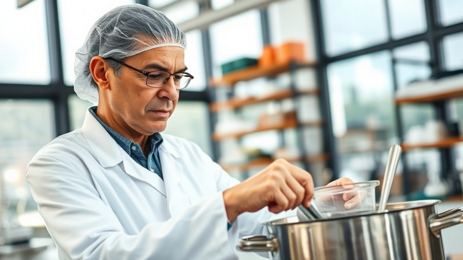 Technician working with cannabis beverage technology in modern lab