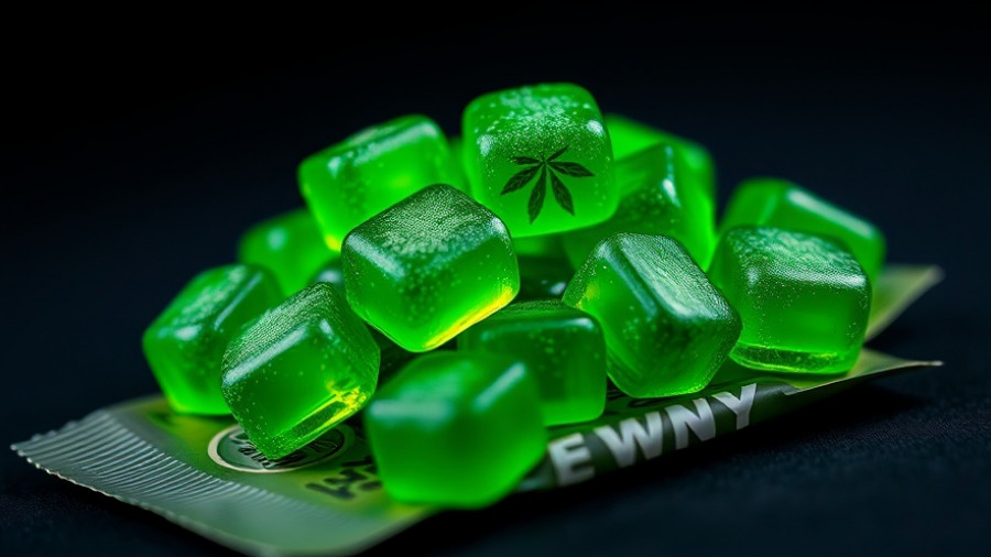 Cannabis-themed Halloween gummies in vivid close-up.