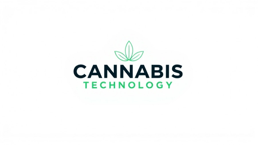 Minimalist cannabis and tech logo design in digital vector style.