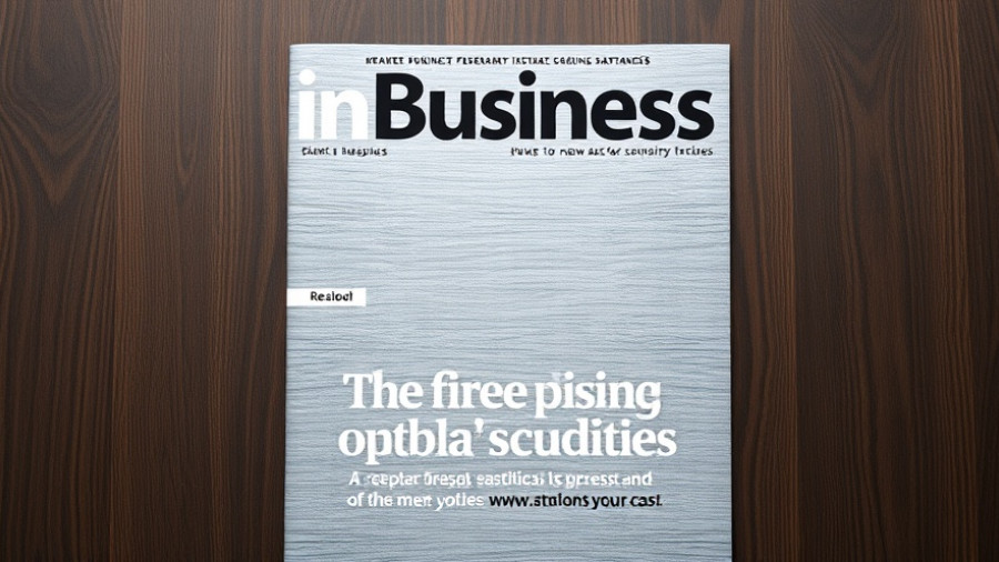 InBusiness magazine cover design with wood background.