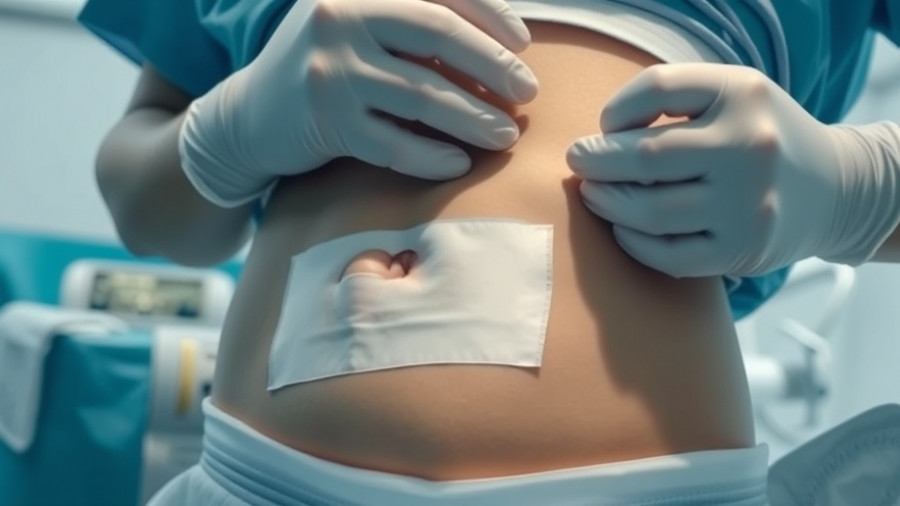 Medical post-surgery care with dressing application.