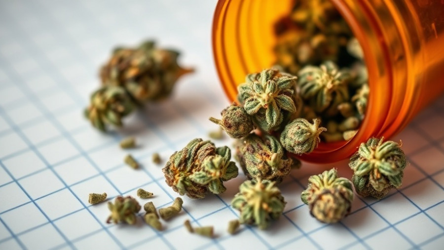 Inhaled cannabis buds for diabetic neuropathy on grid paper.