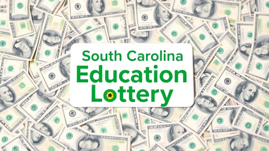 South Carolina Education Lottery logo on money backdrop.