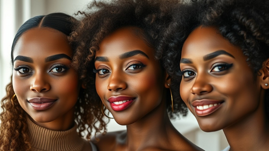 Confident women of color with vibrant hairstyles and glowing skin.