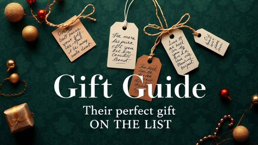 2025 holiday gift guide theme with diverse tags and catchy text.