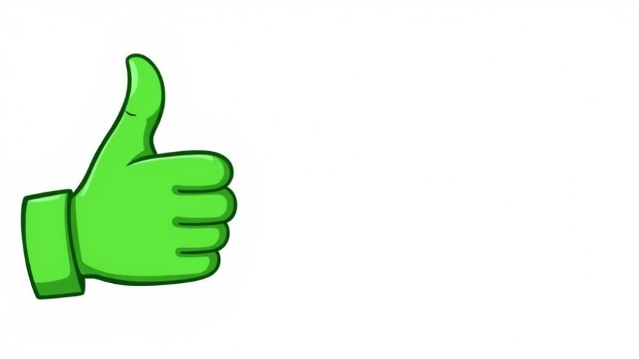 Green thumbs up icon for positive approval.