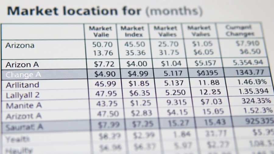 Impact of Recession on AZ Real Estate Market: Detailed index value table.
