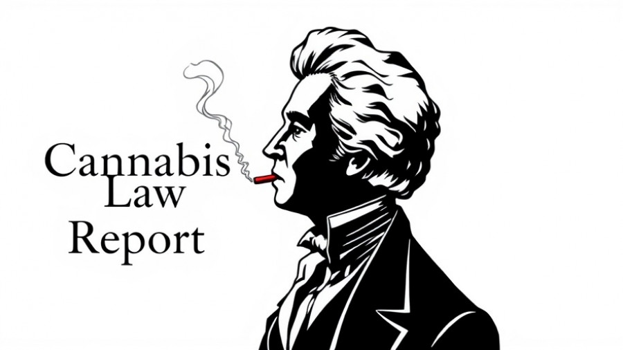 Classic silhouette with smoke in Cannabis Law Report logo, symbolic design