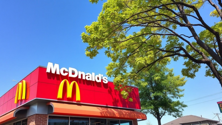 McDonald's roof with bright red panels on a sunny day, local news Hendersonville shooting.