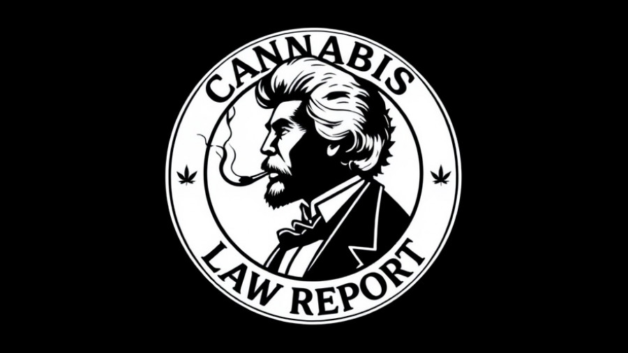 Cannabis industry state laws logo featuring lawyer silhouette