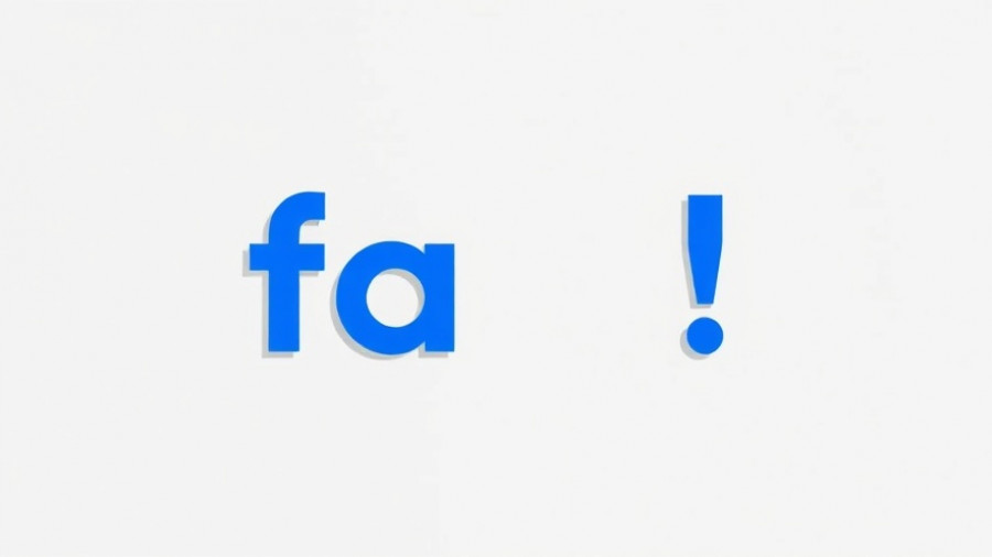 Minimalist text 'fa!' in blue on gray background.