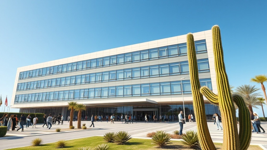 Honeywell Aerospace spin-off: people gathering at modern building.