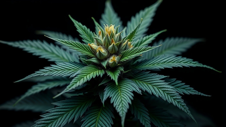 Dark Star cannabis strain benefits shown in vibrant plant image.